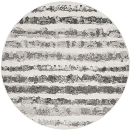 Safavieh 4 x 4 ft. Adirondack Round Power Loomed Rug; Ivory & Charcoal ADR126N-4R